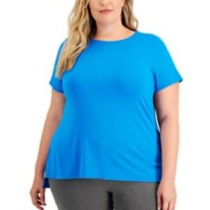 NWT Alfani Plus Size Solid Blue T-shirt  Size 2X